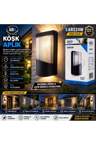 Ip66 50.000 Saat Led Ömrü 22w Köşk Led Aplik Duvar Lambası Ars-348955 Bx40 Diğer