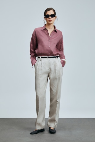 Lufian Navasa Kadın Keten Pantolon Bej Bej 121190022100550 Bej