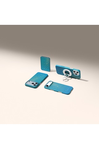 Pitaka Aramid Fiber Glints Of Gold Serisi Magez Grip 3 Magnetik Ring Stand Telefon Tutucu Mavi