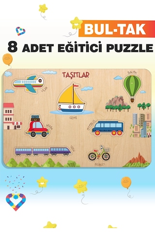 Ahşap Türkçe 8 Li Mega Set Eğitici-öğretici Yapboz