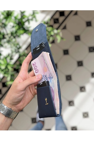Visso 571 Hakiki Deri Efsane Trend Model Çok Para Konan Cüzdan Unisex Kartlık Çıtçıtlı En Çok Tercih Edilen Model Koyu Lacivert