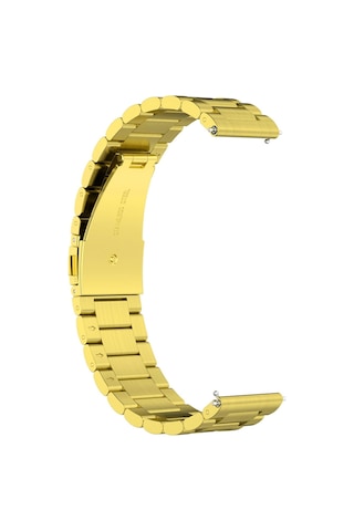 Caseonn Garmin Vivoactive 4 Kordon Paslanmaz Çelik Metal Kayış Gold