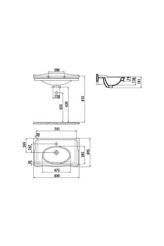 Creavit Antik AN080 Mobilya Uyumlu Lavabo Beyaz 50x80 CM