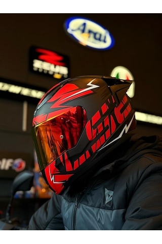 Ls2 Rapıd 2 Cromo Kask Mat Siyah Kırmızı