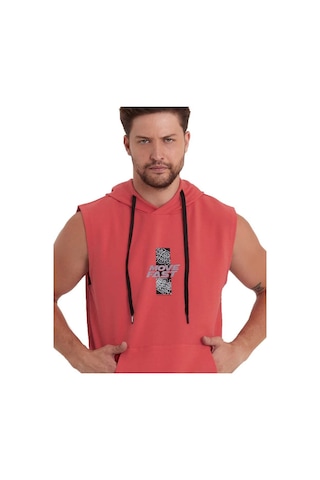 Adams Erkek Kapüşonlu Kanguru Cepli Kolsuz Sweatshirt 001