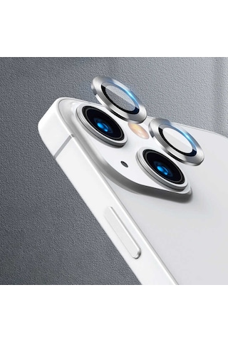 Noktaks - Apple Uyumlu iPhone 13 Mini - Kamera Lens Koruyucu Cl-07 - Gümüş - T21665 Gümüş