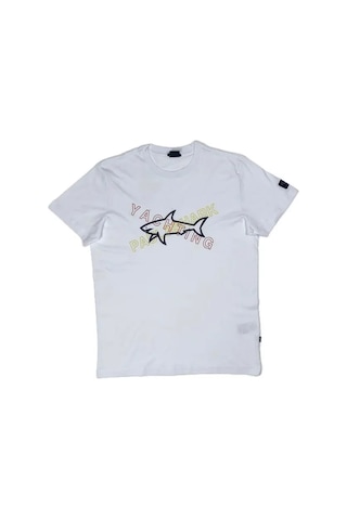 Paul Shark Baskılı Temel Kalın Pamuklu Tişö 422900029 Beyaz