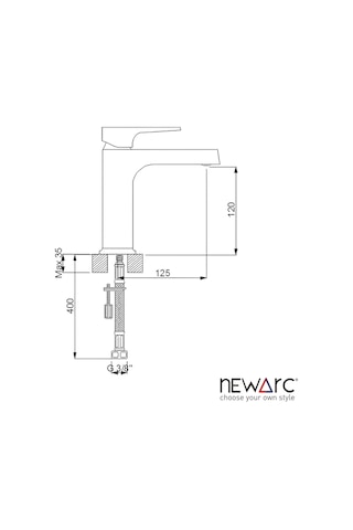 Newarc 941528 Aqua Lavabo Bataryası Altın