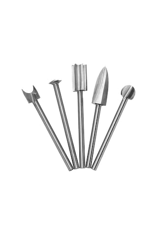 Geeroyoo 5'li Elektrikli Ahşap Oymacılık Ucu Seti - Hss Malzeme 3x8 Boyutlu Freze Uçları