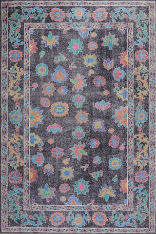 Soul Etnik Desenli Dokuma Taban Dekoratif Siyah Halı (Al 146)