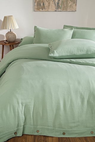 Özdilek Nadia King Size Muslin Nevresim Takımı Mint
