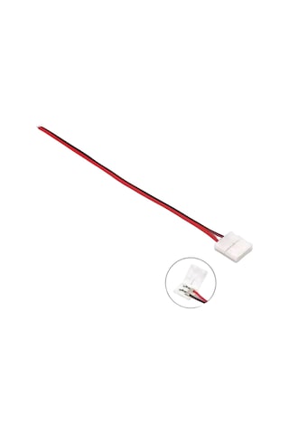 8 Mm Tek Renk Şerit Led Hızlı Konnektör 15 Cm Kablolu 2 Pin Tek Yönlü 10 Adet