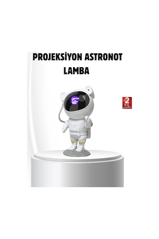 Mey İthalat Bluetooth Müzikli Astronot Projeksiyon Lambası Yıldız Ve Ay Efektli