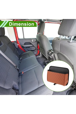 Kahverengi Evrensel 31 Cm Uzunluk 7 Cm Genişlik 22 Cm Yükseklik Araba Çöp Kutusu Askılı Çöp Kutusu Suni Deri 1 Adet Askılı