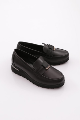 Dgn 691 Kadın Loafer Ayakkabı Siyah Napa