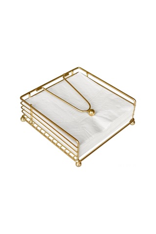 Geeroyoo Demir Yapı Kare Masa Peçete Tutucu, Mutfak Ve Restoran Dekorasyonu, Ağırlıklı Kolu İle Düz Peçete Dağıtıcı Altın