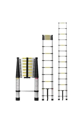 Teleskopik Merdiven 15 Basamaklı 625cm - 6,25 Mt 49 X 9,5 X 104 Cm Kapalı Konum