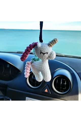 Sevimli Unicorn, El Yapımı Araba Dikiz Aynası Süsü, Oto si