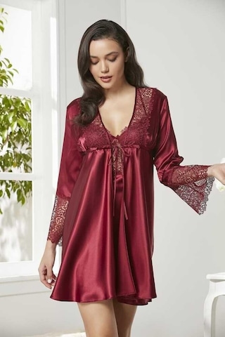 Pierre Cardin 6'lı Kaplı Midi Gecelik Sabahlık Set 6625 001