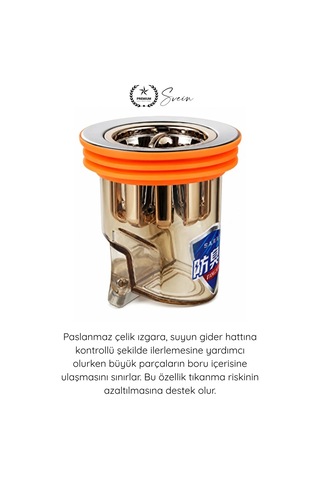 Kokuönleyici Koku Önleyici Gider Aparatı Dn40 Dn50 Lavabo Sifon Geri Akış Engelleyici Paslanmaz Çel