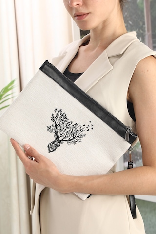 Ju Yaratıcı Tasarım Nakışlı İşlemeli Portföy Ve Clutch Çanta