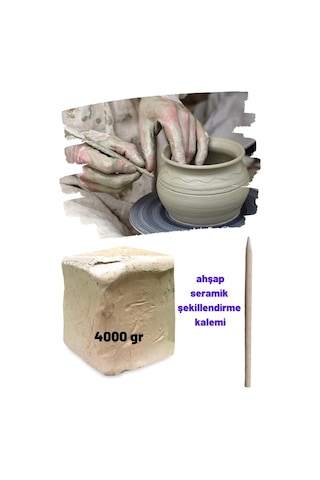 4000 Gr Seramik Hamuru Kil Çamuru, Beyaz Oyun Hamuru Seti 4 Kg Ebeşuar