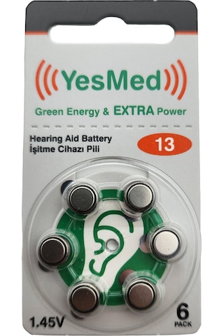 Yesmed Extra Power 13 No Kulaklık Pili 10paketx6adet 60adet Pil