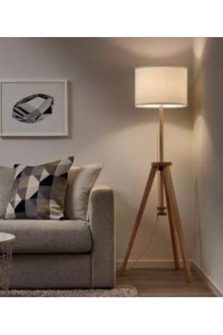 Yer Lambası, Dişbudak-beyaz Lauters Meridyendukkan Abajur-iç Mekan 151 Cm Lambader