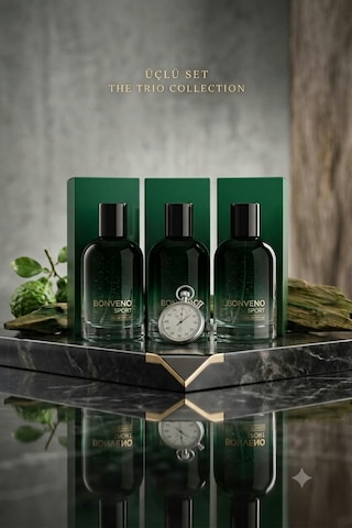 Bonveno Sport Edp 100 Ml + Sport Edp 100 Ml + Sport Edp 100 Ml. Erkek Parfüm Çiçek - Odunsu