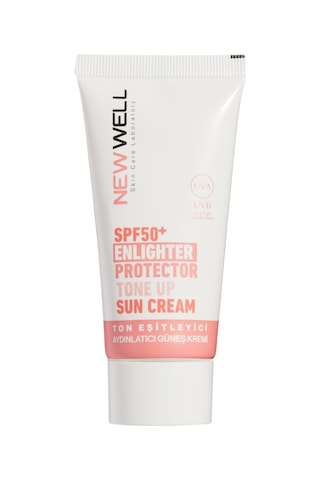 New Well Ton Eşitleyici Yüksek Koruma Etkili Spf50+ Aydınlatıcı Pembe Yüz Güneş Kremi 50ml