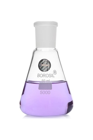 Borosil Cam Erlen Şilifli Erlenmeyer Flask 50 ML