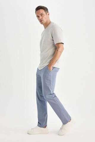 DeFacto Yazlık Gabardin Chino Kanvas Pantolon Slim Fit Dar Kesim Dar Paça Cepli B2089AX25SPBE801