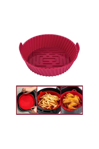 Onikiden Yanmaz Yapışmaz Airfryer Silikon Pişirme Kabı Sl099 - Tüm Fritözlerle Uyumlu 20x5cm 001