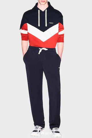 Armani Exchange % 100 Pamuk Regular Fit Kapüşonlu Sweat Erkek Sweat Xm002963 Af20934 Mb749 Lacivert-beyaz