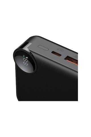 Mc-3870 10000mah 30w A+c Dijital Göstergeli Powerbank Dahili Usb-c Geri Çekilebilir Kablo Siyah