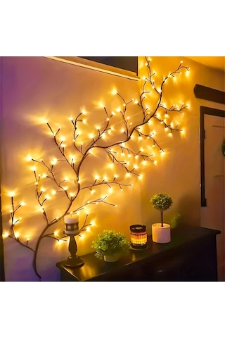 Honeybeeshop 8 Modlu 1 Adet Eğri Led Duvar Lambası Çalı Işığı Usb Güçlü Rattan Gece Işığı Düğün Oturma Odası Dekoru