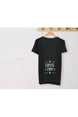 Bk Gift Espri Tasarımlı Siyah Hamile Tişörtü, Hamileye Hediye, Yeni Anne Hediyesi, Arkadaşa Hediye-14 001