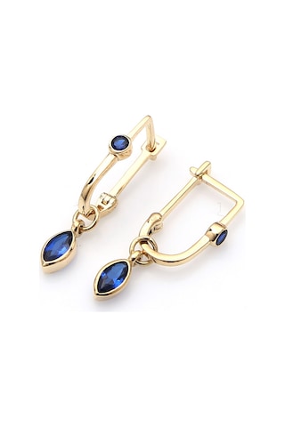 Damla Taşlı Sallantılı Altın Küpe Kp0004 N11.9158