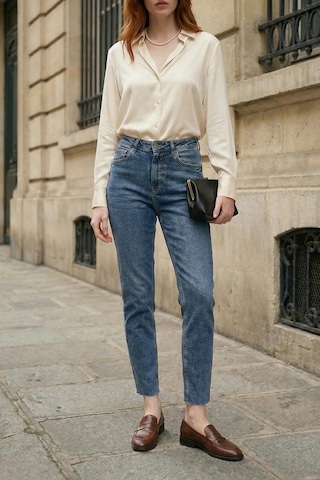 Hiccup My Fashıon Yüksek Bel Dar Kesim Skinny Kot Pantolon Lacivert 06