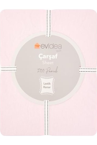 Evidea Soft Tek Kişilik Lastikli Çarşaf - Toz Pembe - 100x200 Cm Toz Pembe