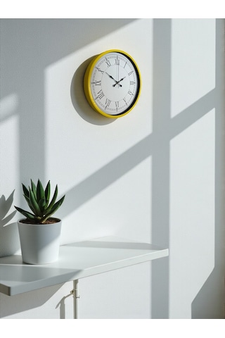 36 Cm Sarı Dekoratif Duvar Saati Diğer