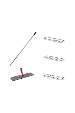 Tablet Palet Nemli Yedek Mop Takımı Seti - 3 Ad 40 Cm. Nemli Mop + Katlanır Aparat + Metal Sap