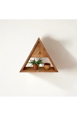 El Yapımı Ihlamur Ağacı Ahşap Duvar Saati & Masa Saati Kahverengi