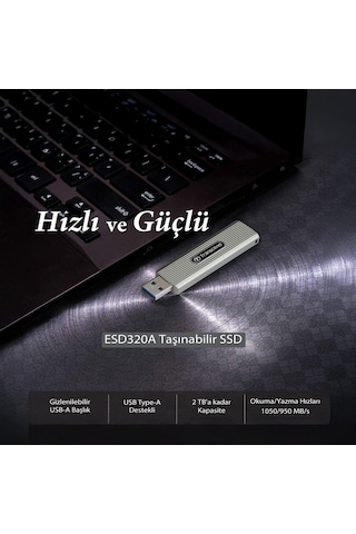 Transcend TS2TESD320A 2 TB USB Gizlenebilir Başlıklı Taşınabilir Disk