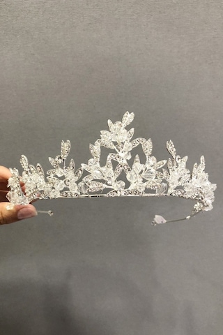 FdayAksesuar Yapraklı Kristal Taşlı Gelin Tacı FRDY31686