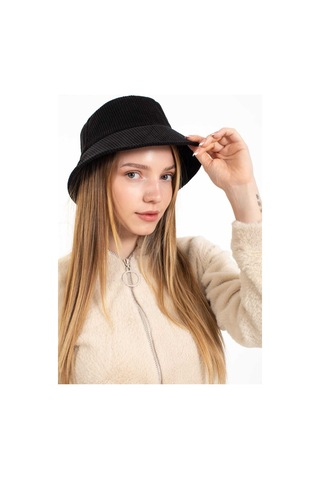 Ladycolor Şapka Kadife Bucket Siyah