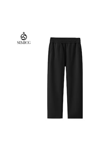 Erkek Rahat Bol Spor Pantolon Düz Renk İlkbahar Sonbahar Kış Erkek Pantolonu Siyah