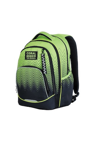 Coral High Yeşil Siyah Desenli Okul Sırt Çantası 24460