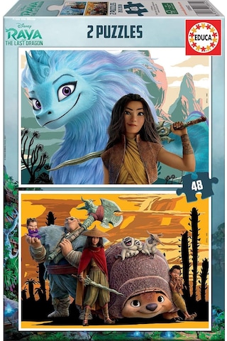 Educa 2x48 Parçalık İkili 4-6 Yaş Çocuk Puzzle - Raya Ve Son Ejderha The Last Dragon - Kız Çocuk 1 Adet