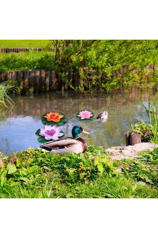 Wezone Yapay Lotus Çiçeği - 4 Adet Gerçekçi Havuz Dekorasyonu